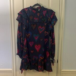 FARM Rio Multicolor Heart Pattern Dress